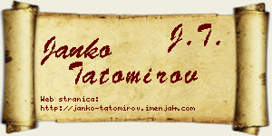 Janko Tatomirov vizit kartica